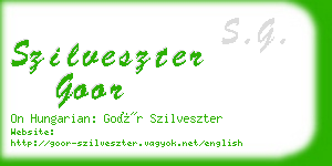 szilveszter goor business card